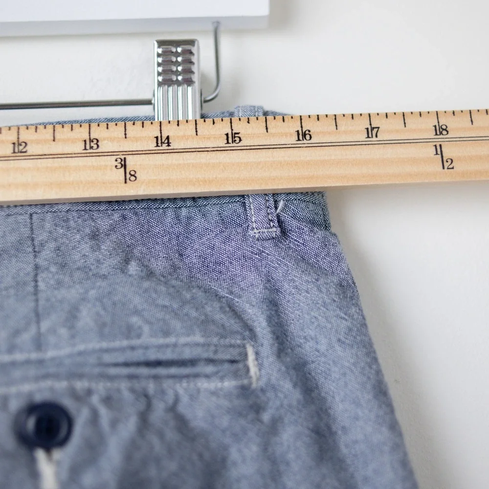 J‎ Crew Pants 770 Straight Mens 33x32 Blue Chambray Stretch Chinos L0719